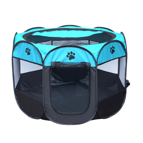 Blue Portable Folding Pet Tent Dog House - Go Pug