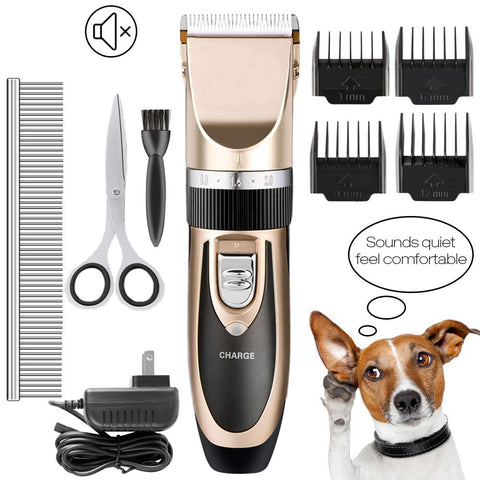 US/EU Plug Rechargeable Electrical Pet Clipper Professional Grooming Kit - Go Pug