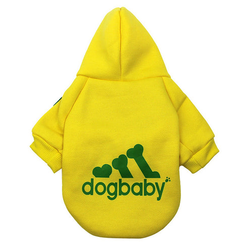 Yellow Warm Dog Hoodie for Small Dogs - Go Pug