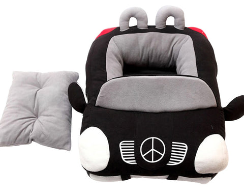 Red Cotton Car Bed for Dogs - Go Pug